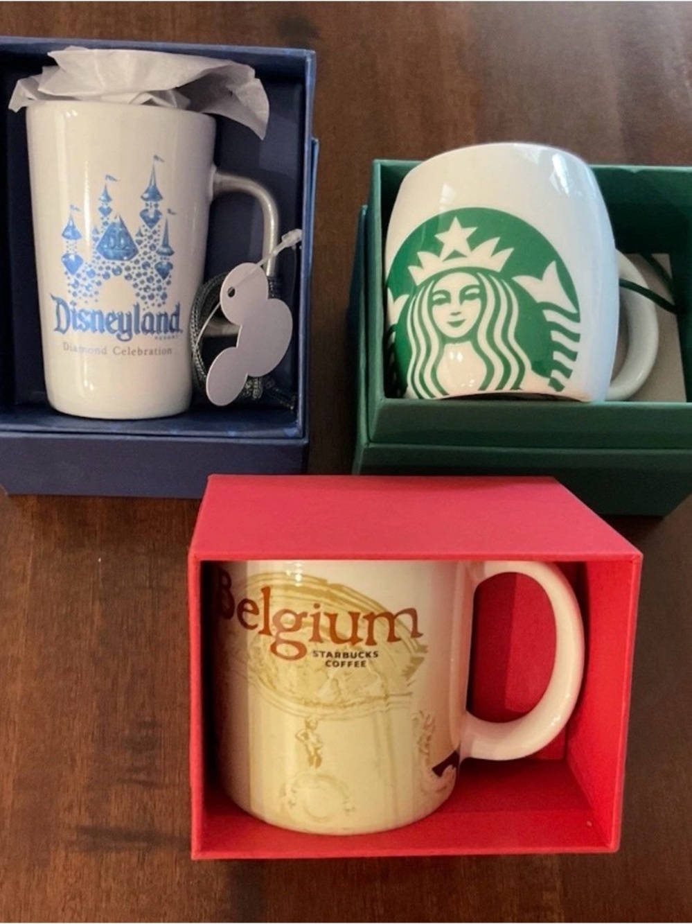Starbucks Coffee Espresso Demitasse Lot Disney Belgium Siren 3oz Cups with Boxes